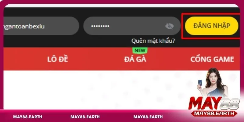 Chọn mục đăng nhập