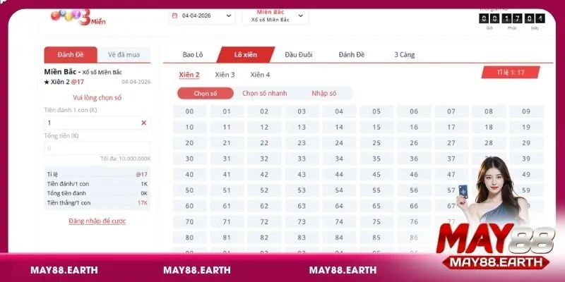 Giới thiệu lô xiên, lô kép, lô gan tại May88