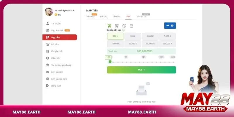 P2P là phương thức nạp tiền nhanh chóng, hiệu quả